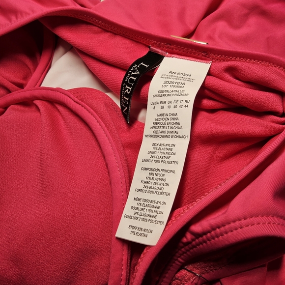 1Lauren Ralph Lauren Women's Pink Swimsuit size 8 - Picture 8 of 9
